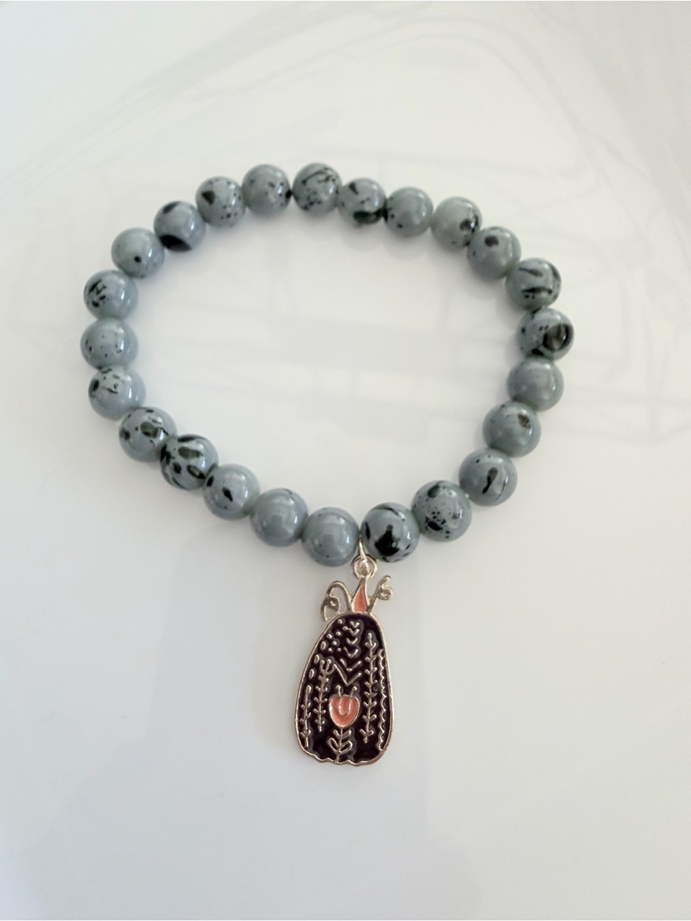 Pumpkin Floral Pendant Handmade Beaded Jewelry